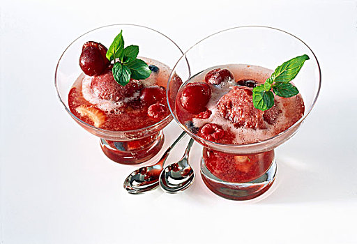 浆果,果汁冰糕,樱桃