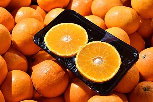 水果,切开的果冻橙