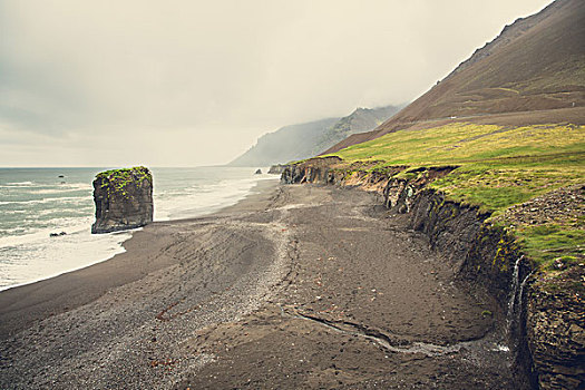 黑色,海滩,冰岛