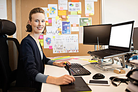 头像,职业女性,工作,办公室,书桌