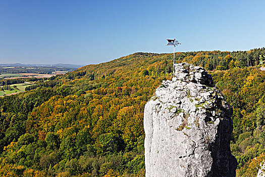 攀登,石头,棒,山丘,靠近,弗兰哥尼阶,瑞士,上弗兰科尼亚,巴伐利亚,德国,欧洲