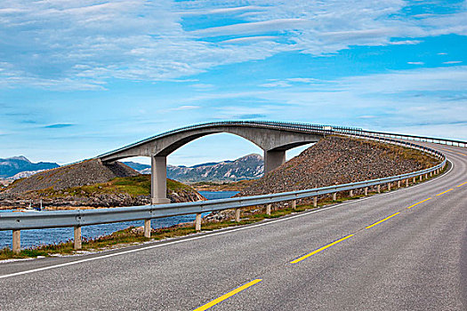 现代,桥,上方,岛屿,挪威