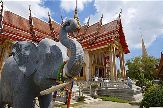 庙宇,查隆寺,普吉岛,泰国