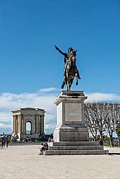 蒙彼利埃,法国,地点,骑马雕像,路易十四,朗格多克-鲁西永大区,区域