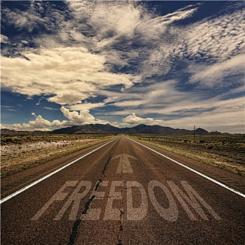 道路,文字,自由