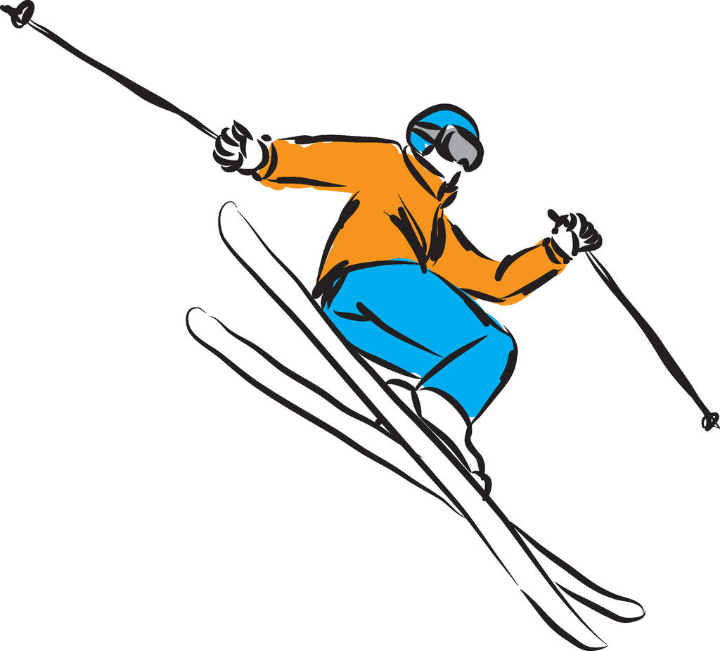 跳台滑雪 简笔画图片