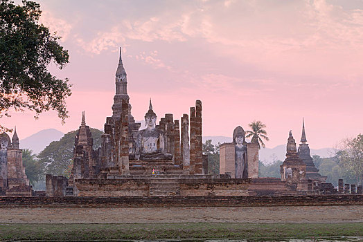 寺院,素可泰,历史,公园,泰国,亚洲