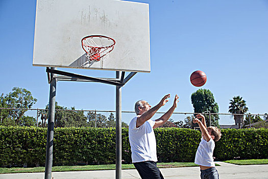 男人,孙子,玩,篮球