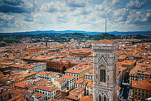 中央教堂,圣母百花大教堂,钟楼,城市天际线,佛罗伦萨,意大利