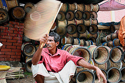 竹子,节茎植物,艺术家,孟加拉,不同,工艺品,2007年