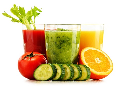 玻璃杯,新鲜,有机蔬菜,果汁,白色背景