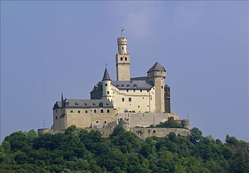 城堡,中世纪,山,世界遗产,莱茵河中游,山谷,莱茵兰普法尔茨州,德国,欧洲