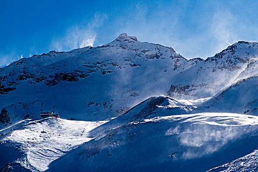 法国阿尔卑斯山,法国,积雪,山