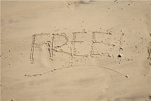 自由,沙滩,海滩