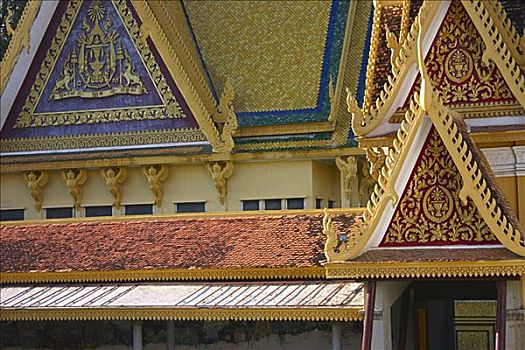 建筑,宫殿,皇宫,金边,柬埔寨