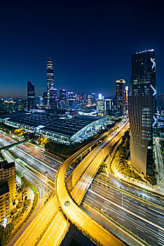 中国广东深圳中心区都市夜景