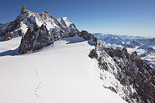 积雪,勃朗峰,夏蒙尼,意大利