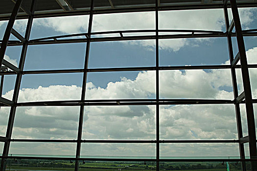云,机场休息室,窗户,软木塞,机场,科克郡,爱尔兰