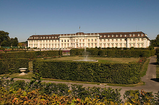 花园,风景,巴洛克,宫殿,路德维希堡,建造,巴登符腾堡,德国,欧洲