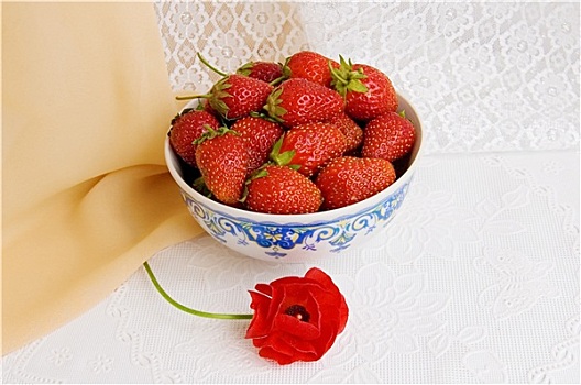 餐具,草莓,花