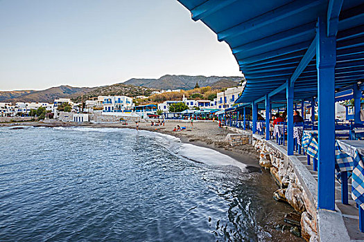 餐馆,海滩,纳克索斯岛,希腊