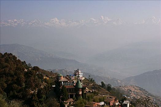 喜马拉雅山,靠近,纳加阔特,乡村,著名,风景,山峦,珠穆朗玛峰,尼泊尔,亚洲