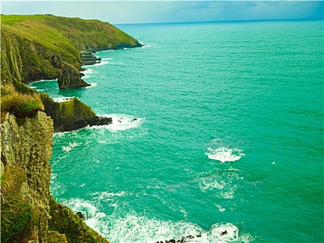 爱尔兰,风景,海岸线,大西洋,海岸