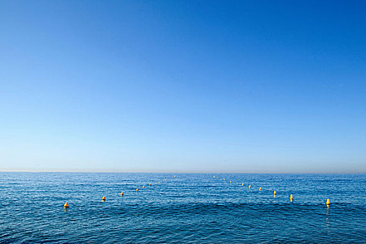 蓝天,海洋,排,浮漂