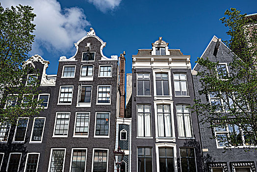 历史,运河,房子,老城,阿姆斯特丹,北荷兰,荷兰