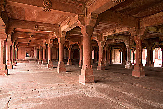 印度,阿格拉,堡垒,红堡,世界遗产,装饰,红色,砂岩,复杂,一对,壁,纪念碑