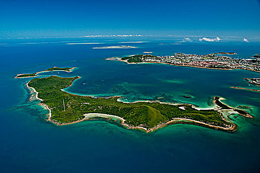 新加勒多尼亚,努美阿,航拍,小岛,前景
