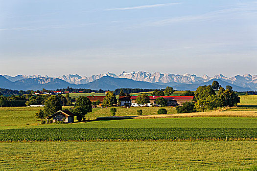 风景,阿尔卑斯山,上巴伐利亚,巴伐利亚,德国,欧洲