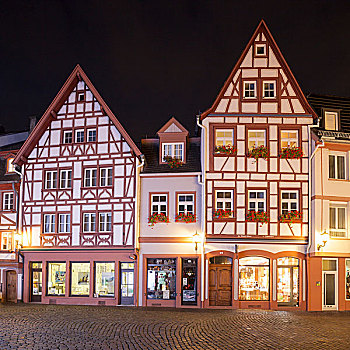 木制,房子,历史,中心,美因茨,莱茵兰普法尔茨州,德国,欧洲