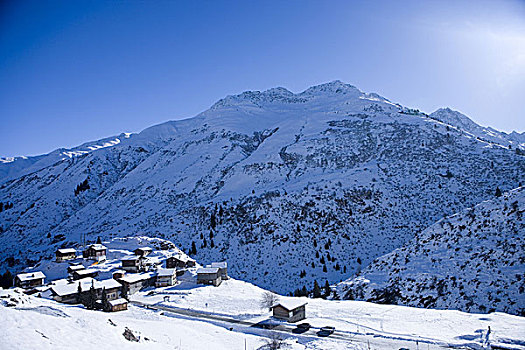 阿尔卑斯山,全景,瑞士,格劳宾登,冬天