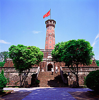 越南,河内,旗帜,塔,军队,博物馆