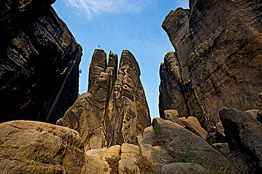 砂岩,石头,撒克逊瑞士