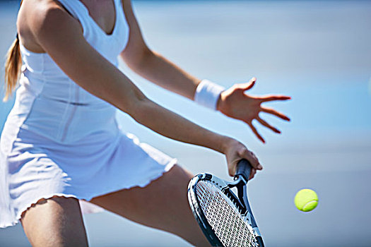 网球手,玩,网球,拿着,网球拍