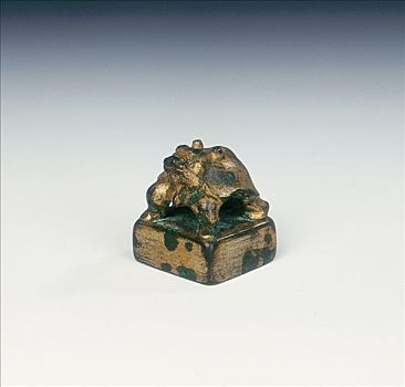 镀金,青铜,龟,尖顶饰,时期,中国