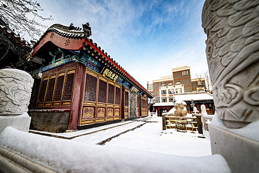 天津天后宫雪景