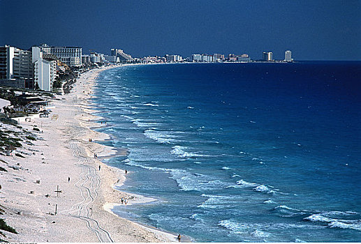 酒店,区域,海滩,坎昆,墨西哥