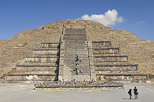 风景,月亮,金字塔,古城,特奥蒂瓦坎,墨西哥