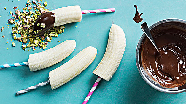 香蕉,巧克力甜点