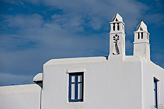 希腊,基克拉迪群岛,米克诺斯岛,特色,刷白,屋顶,展示,传统,建筑,大幅,尺寸