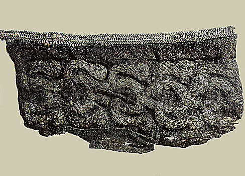 丝绸,袖口,刺绣,银,维京,男人,严肃,瑞典,10世纪