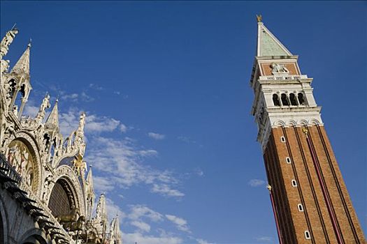 钟楼,圣马可大教堂,圣马可广场,威尼斯,威尼托,意大利,欧洲