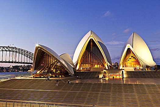 风景,悉尼歌剧院,黄昏