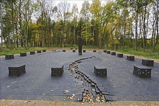 石碑,纪念,集中营,靠近,梅克伦堡,德国,欧洲