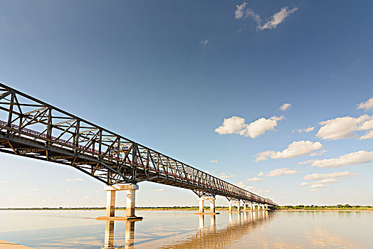 伊洛瓦底江,河,道路,铁路桥,区域,缅甸