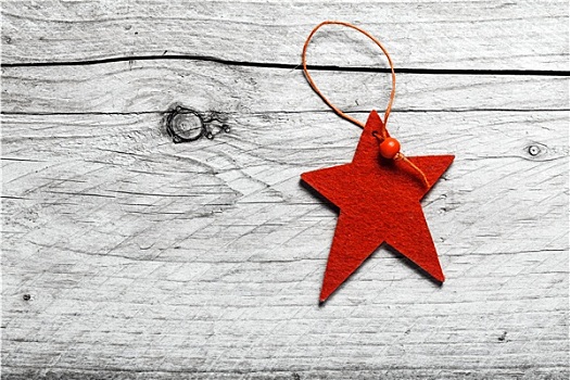 红色,星,圣诞装饰,脏,木头