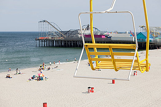 空中缆椅,海滩,海边,高度,新泽西